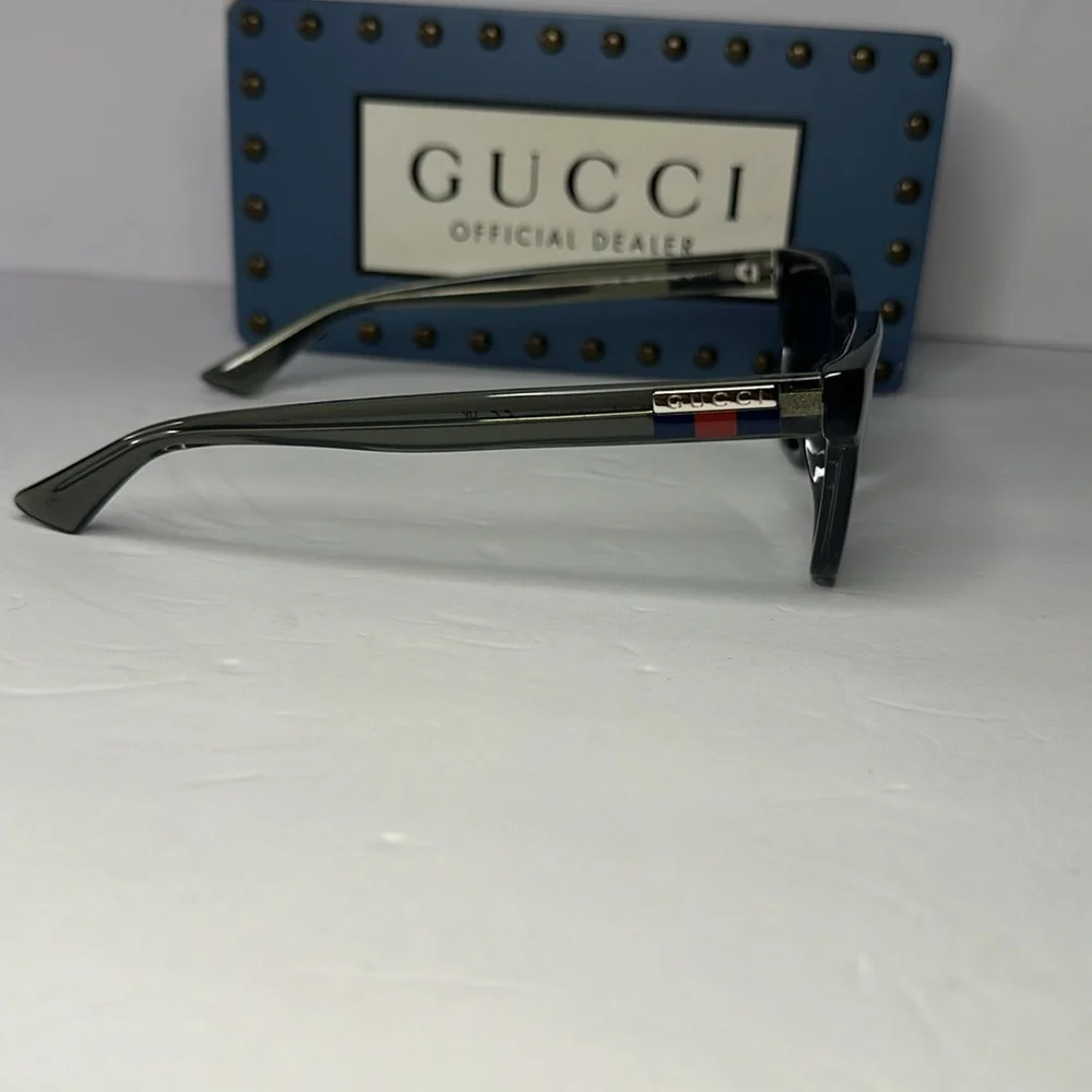 Gucci Sunglasses Gg1116s 003 Clear Gray- Blue Lenses 51-145